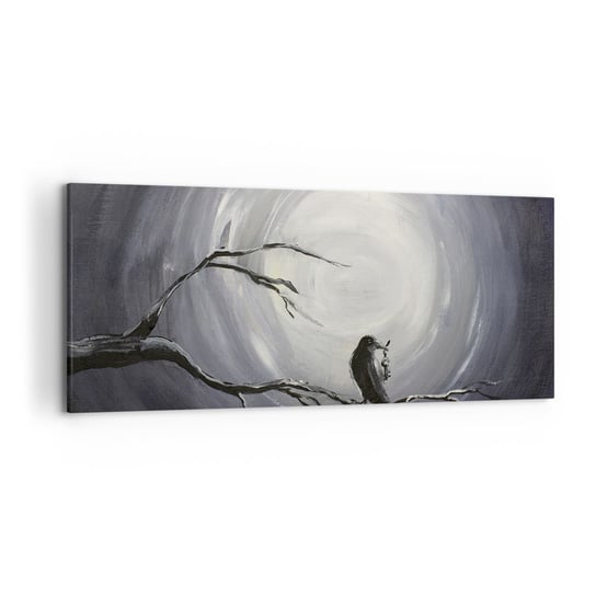 Obraz na płótnie - Klucz do tajemnicy nocy - 120x50cm - Abstrakcja Wrona Ptak - Nowoczesny obraz na ścianę do salonu do sypialni ARTTOR ARTTOR