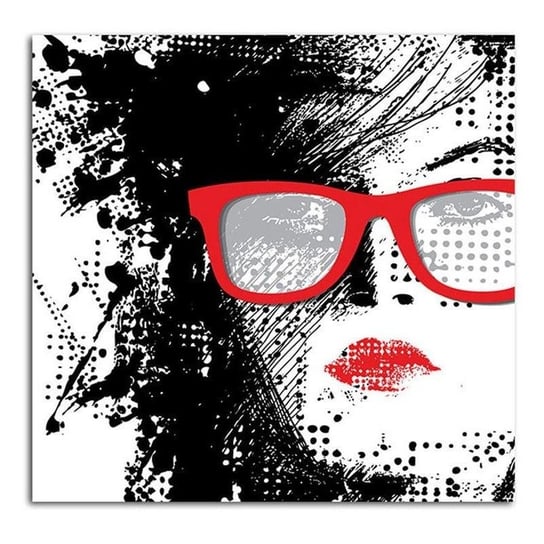 Obraz na płótnie, Kobieta w okularach, 50x50 cm Feeby