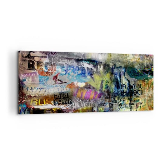 Obraz na płótnie - Kolaż wspomnień - 120x50cm - Graffiti Mural Nowoczesny Wzór - Nowoczesny obraz na ścianę do salonu do sypialni ARTTOR ARTTOR