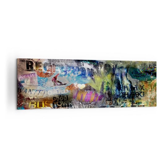 Obraz na płótnie - Kolaż wspomnień - 160x50cm - Graffiti Mural Nowoczesny Wzór - Nowoczesny foto obraz w ramie do salonu do sypialni ARTTOR ARTTOR
