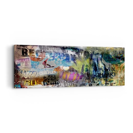 Obraz na płótnie - Kolaż wspomnień - 90x30cm - Graffiti Mural Nowoczesny Wzór - Nowoczesny Canvas obraz do salonu do sypialni ARTTOR ARTTOR