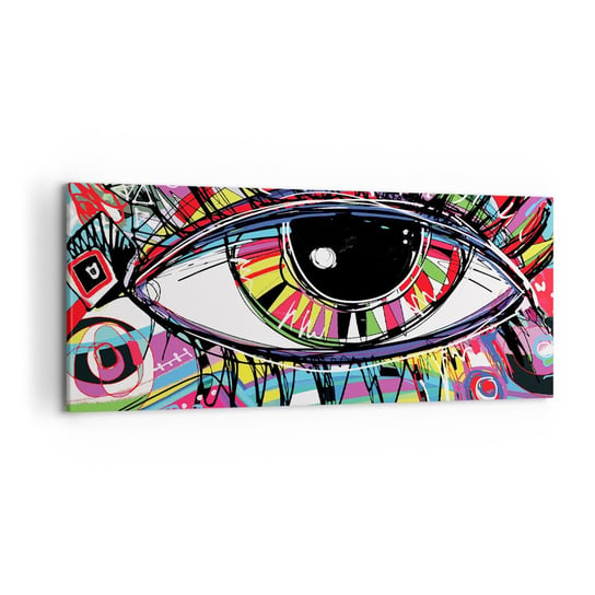 Obraz na płótnie - Kolorowe oko - kolorowa dusza - 120x50cm - Abstrakcja Oko Grafika - Nowoczesny obraz na ścianę do salonu do sypialni ARTTOR ARTTOR