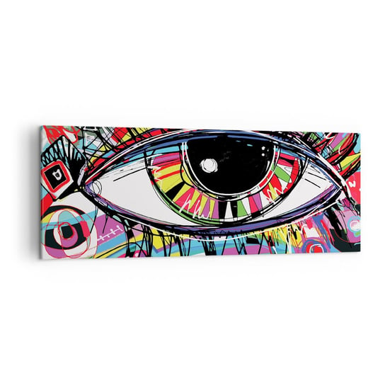 Obraz na płótnie - Kolorowe oko - kolorowa dusza - 140x50cm - Abstrakcja Oko Grafika - Nowoczesny Canvas obraz do salonu do sypialni ARTTOR ARTTOR