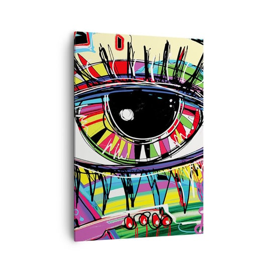 Obraz na płótnie - Kolorowe oko - kolorowa dusza - 70x100cm - Abstrakcja Oko Grafika - Nowoczesny foto obraz w ramie do salonu do sypialni ARTTOR ARTTOR