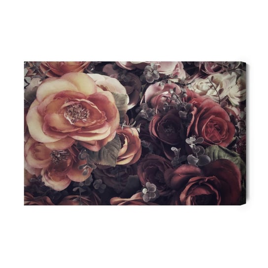 Obraz Na Płótnie Kolorowe Róże I Liście W Stylu Vintage 40x30 Inna marka