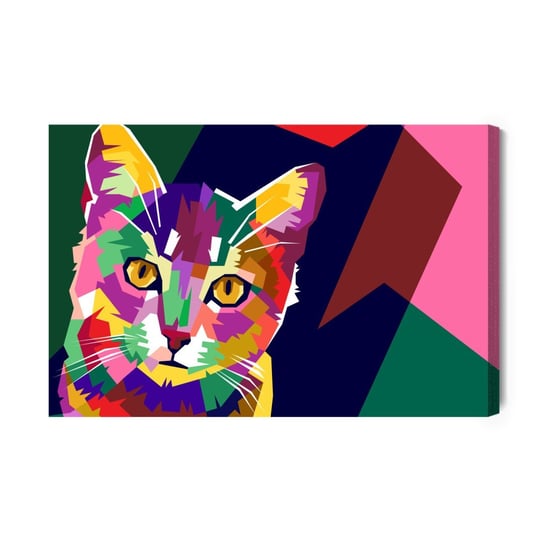 Obraz Na Płótnie Kolorowy Graficzny Kot 70x50 Inna marka