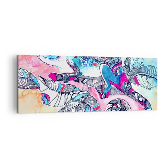 Obraz na płótnie - Kolorowy jak nasz świat - 140x50cm - Kameleon Abstrakcja Natura - Nowoczesny Canvas obraz do salonu do sypialni ARTTOR ARTTOR