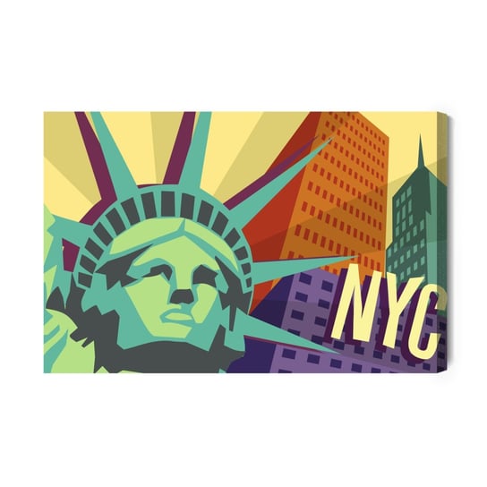 Obraz Na Płótnie Kolorowy Nowy Jork W Stylu Retro 90x60 Inna marka