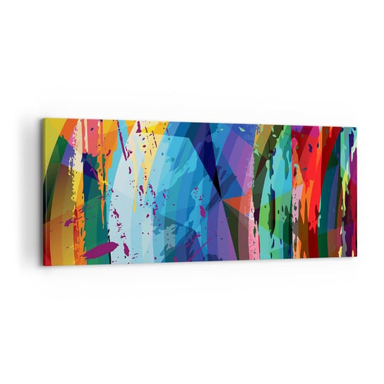 Obraz na płótnie - Kolorowy zawrót głowy - 120x50cm - Abstrakcja Sztuka Sztuka Nowoczesna - Nowoczesny obraz na ścianę do salonu do sypialni ARTTOR ARTTOR