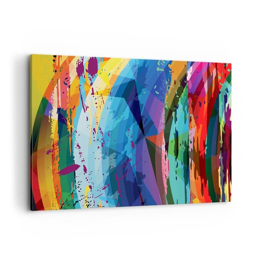 Obraz na płótnie - Kolorowy zawrót głowy - 120x80cm - Abstrakcja Sztuka Sztuka Nowoczesna - Nowoczesny obraz na ścianę do salonu do sypialni ARTTOR ARTTOR