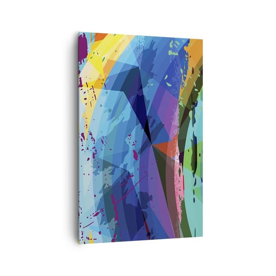 Obraz na płótnie - Kolorowy zawrót głowy - 80x120cm - Abstrakcja Sztuka Sztuka Nowoczesna - Nowoczesny obraz na ścianę do salonu do sypialni ARTTOR ARTTOR