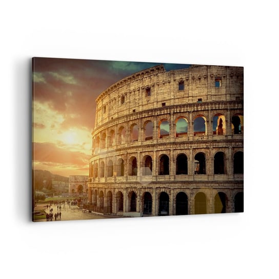Obraz na płótnie - Kolosalne wrażenie - 120x80cm - Koloseum Rzym Architektura - Nowoczesny obraz na ścianę do salonu do sypialni ARTTOR ARTTOR