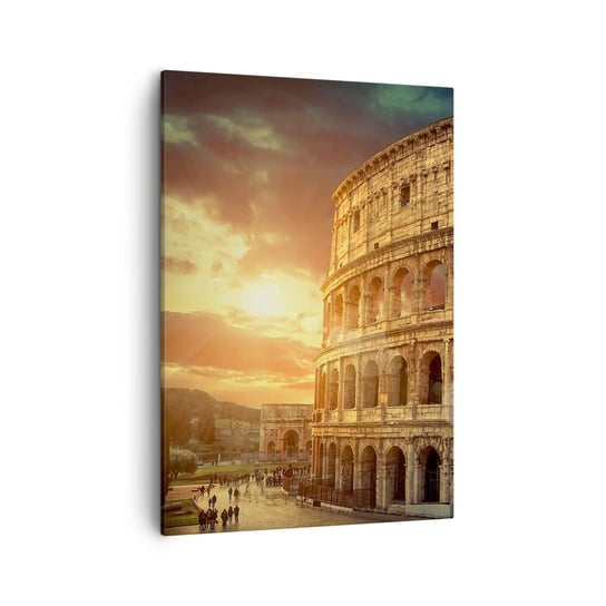 Obraz na płótnie - Kolosalne wrażenie - 50x70cm - Koloseum Rzym Architektura - Nowoczesny Canvas obraz do salonu do sypialni ARTTOR ARTTOR