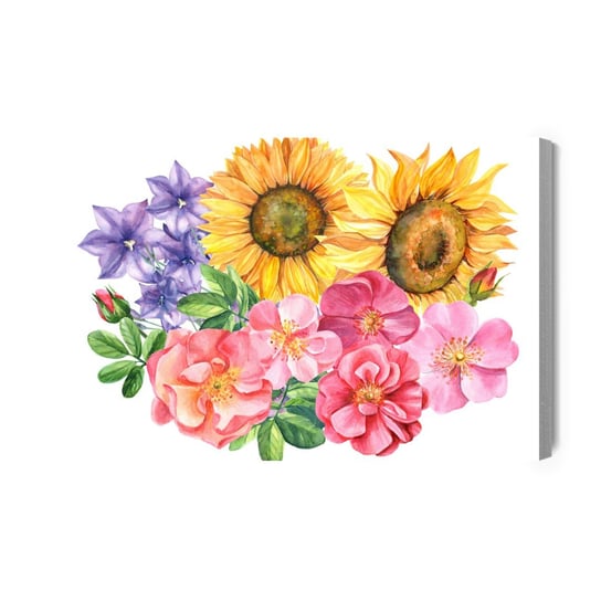 Obraz Na Płótnie Kompozycja Kwiatowa Malowana Akwarelą 100x70 Inna marka