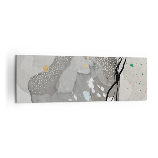 Obraz na płótnie - Kompozycja organiczna - 160x50cm - Abstrakcja Kleksy Farba - Nowoczesny foto obraz w ramie do salonu do sypialni ARTTOR ARTTOR