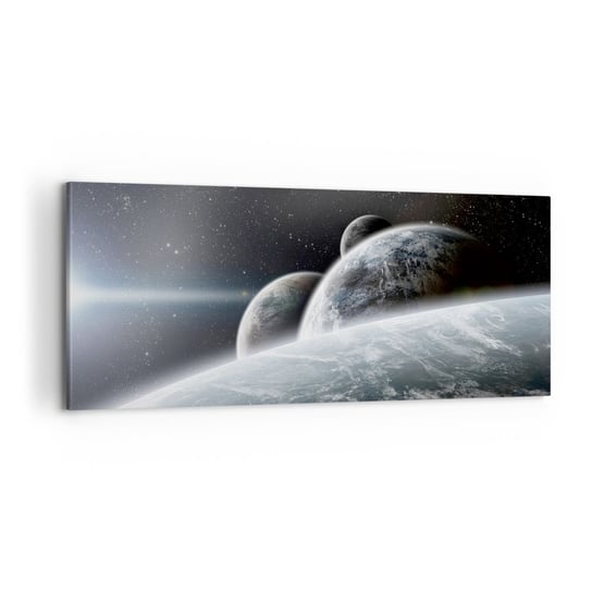 Obraz na płótnie - Kosmiczna muzyka sfer - 100x40cm - Astronomia Kosmos Galaktyka - Nowoczesny foto obraz w ramie do salonu do sypialni ARTTOR ARTTOR