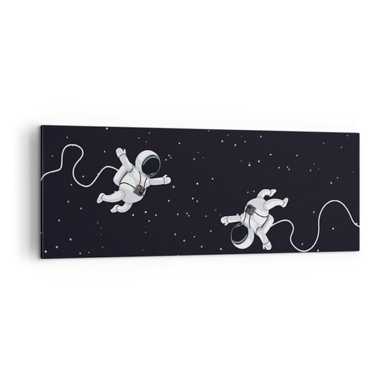 Obraz na płótnie - Kosmiczny pląs - 140x50cm - Abstrakcja Astronauta Kosmos - Nowoczesny Canvas obraz do salonu do sypialni ARTTOR ARTTOR