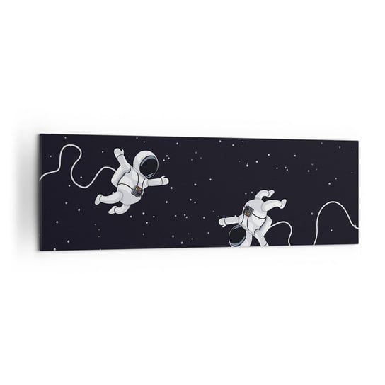 Obraz na płótnie - Kosmiczny pląs - 160x50cm - Abstrakcja Astronauta Kosmos - Nowoczesny foto obraz w ramie do salonu do sypialni ARTTOR ARTTOR