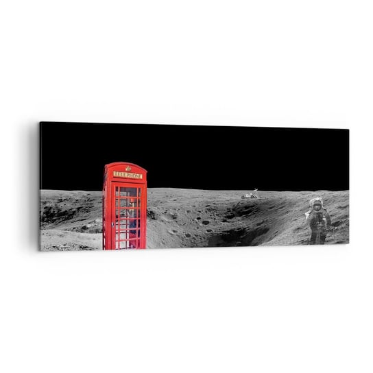 Obraz na płótnie - Kosmiczny żart - 140x50cm - Abstrakcja Księżyc Astronauta - Nowoczesny Canvas obraz do salonu do sypialni ARTTOR ARTTOR