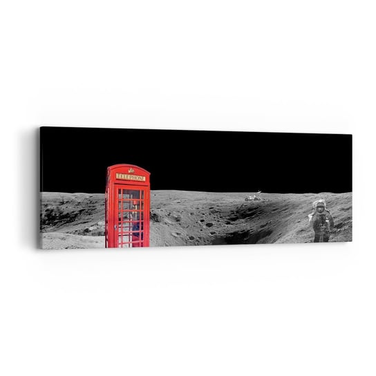 Obraz na płótnie - Kosmiczny żart - 90x30cm - Abstrakcja Księżyc Astronauta - Nowoczesny Canvas obraz do salonu do sypialni ARTTOR ARTTOR