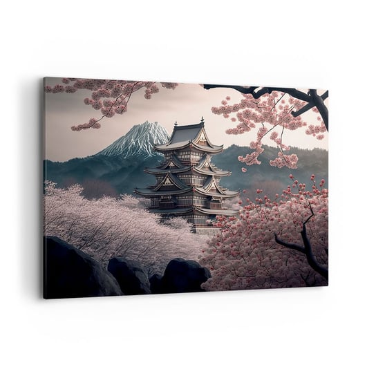 Obraz na płótnie - Kraj kwitnącej wiśni - 120x80cm - Azja Japonia Wiśnia Japońska - Nowoczesny obraz na ścianę do salonu do sypialni ARTTOR ARTTOR