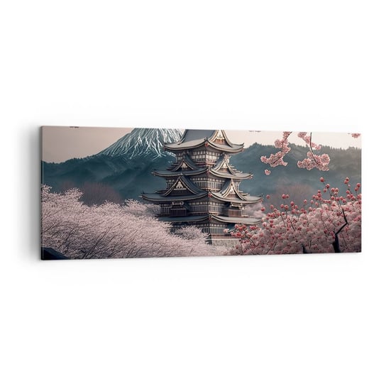 Obraz na płótnie - Kraj kwitnącej wiśni - 140x50cm - Azja Japonia Wiśnia Japońska - Nowoczesny Canvas obraz do salonu do sypialni ARTTOR ARTTOR
