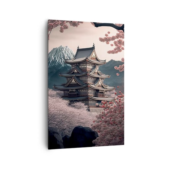 Obraz na płótnie - Kraj kwitnącej wiśni - 80x120cm - Azja Japonia Wiśnia Japońska - Nowoczesny obraz na ścianę do salonu do sypialni ARTTOR ARTTOR