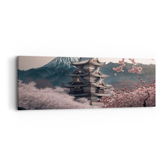 Obraz na płótnie - Kraj kwitnącej wiśni - 90x30cm - Azja Japonia Wiśnia Japońska - Nowoczesny Canvas obraz do salonu do sypialni ARTTOR ARTTOR