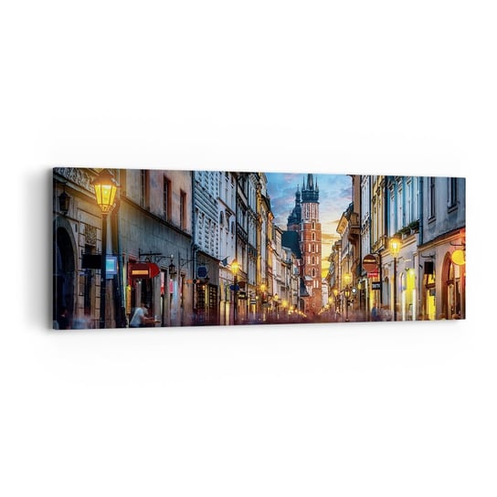 Obraz na płótnie - Krakowski czar - 90x30cm - Miasto Kraków Kościół Mariacki - Nowoczesny Canvas obraz do salonu do sypialni ARTTOR ARTTOR