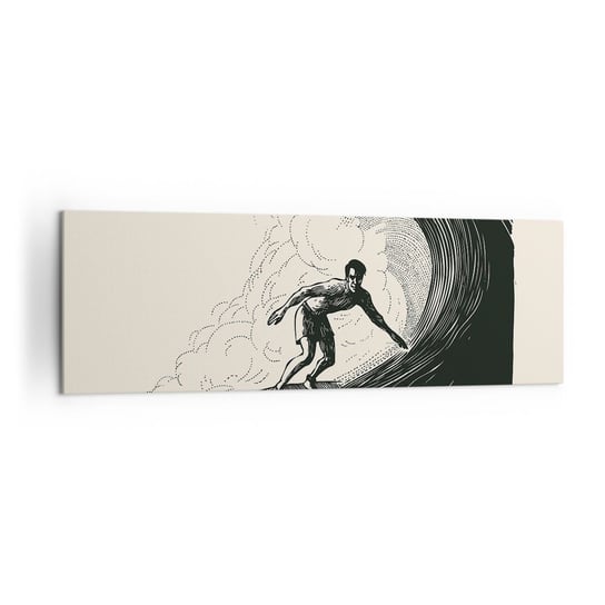 Obraz na płótnie - Król fali - 160x50cm - Fala Surfing Sport - Nowoczesny foto obraz w ramie do salonu do sypialni ARTTOR ARTTOR
