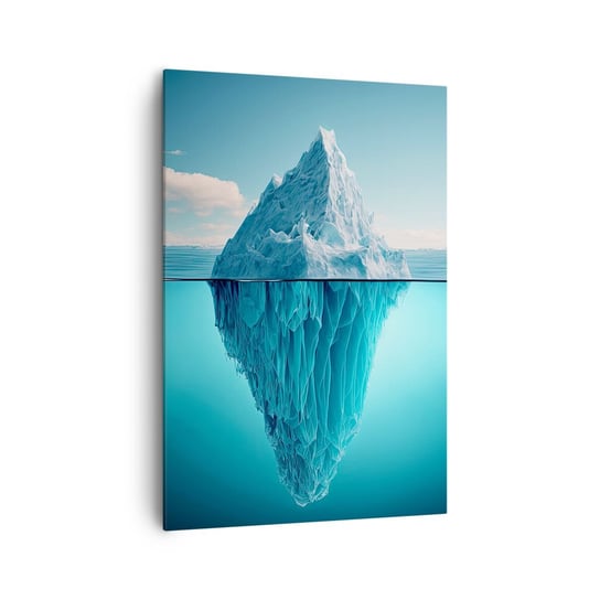 Obraz na płótnie - Królowa lodu - 70x100cm - Góra Lodowa Woda Lodowiec - Nowoczesny foto obraz w ramie do salonu do sypialni ARTTOR ARTTOR