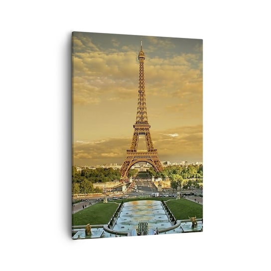 Obraz na płótnie - Królowa Paryża - 50x70cm - Miasta Paryż Wieża Eiffla - Nowoczesny Canvas obraz do salonu do sypialni ARTTOR ARTTOR