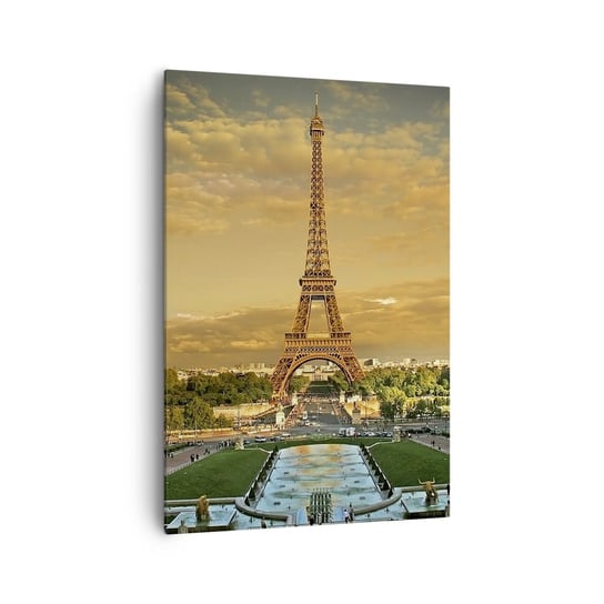 Obraz na płótnie - Królowa Paryża - 70x100cm - Miasta Paryż Wieża Eiffla - Nowoczesny foto obraz w ramie do salonu do sypialni ARTTOR ARTTOR