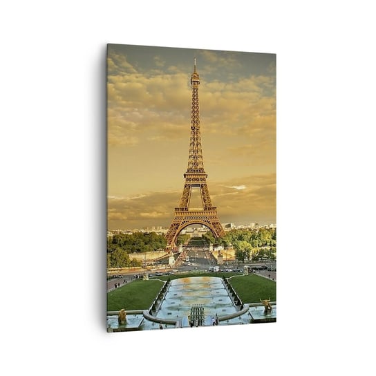 Obraz na płótnie - Królowa Paryża - 80x120cm - Miasta Paryż Wieża Eiffla - Nowoczesny obraz na ścianę do salonu do sypialni ARTTOR ARTTOR