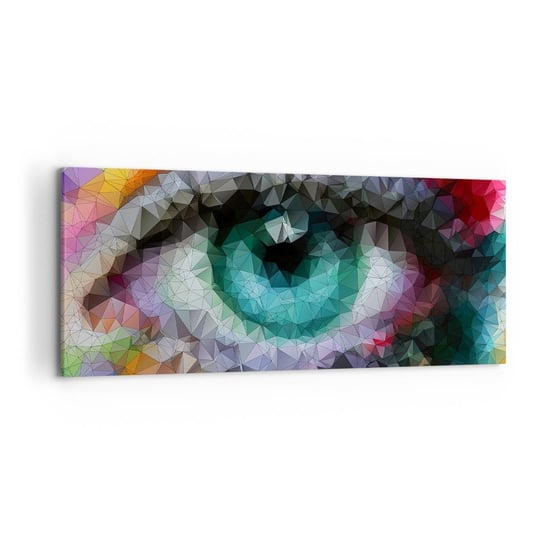 Obraz na płótnie - Krystaliczny oczu blask - 120x50cm - Abstrakcja Oko Grafika - Nowoczesny obraz na ścianę do salonu do sypialni ARTTOR ARTTOR