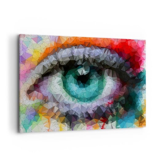 Obraz na płótnie - Krystaliczny oczu blask - 120x80cm - Abstrakcja Oko Grafika - Nowoczesny obraz na ścianę do salonu do sypialni ARTTOR ARTTOR