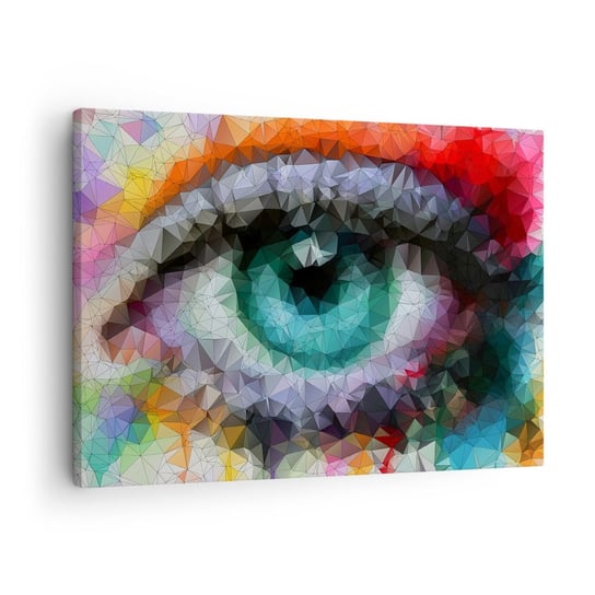 Obraz na płótnie - Krystaliczny oczu blask - 70x50cm - Abstrakcja Oko Grafika - Nowoczesny Canvas obraz do salonu do sypialni ARTTOR ARTTOR