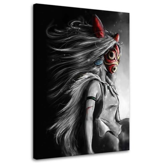 Obraz na płótnie, Księżniczka Mononoke w czerwonej masce - 60x90 Inna marka