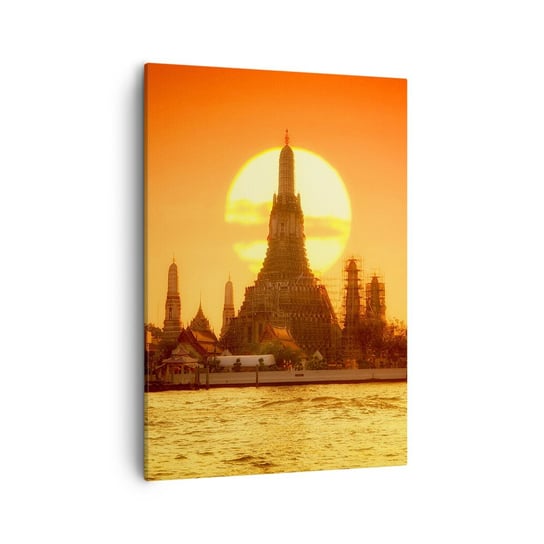 Obraz na płótnie - Ku słońcu, zawsze ku słońcu - 50x70cm - Bangkok Świątynia Świtu Tajlandia - Nowoczesny Canvas obraz do salonu do sypialni ARTTOR ARTTOR