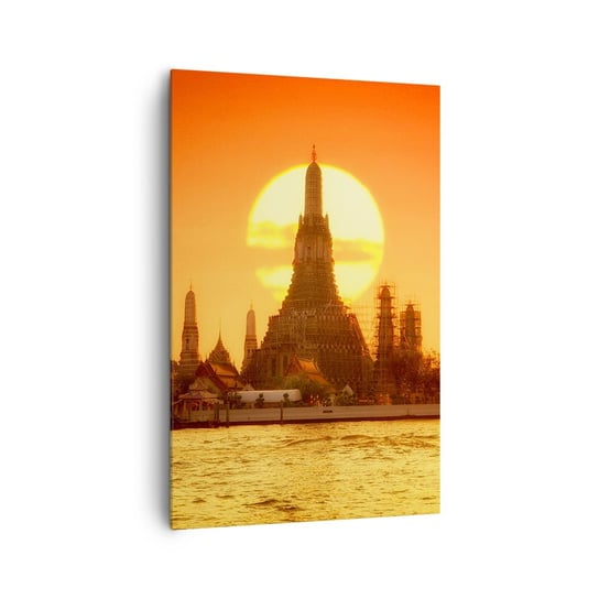 Obraz na płótnie - Ku słońcu, zawsze ku słońcu - 80x120cm - Bangkok Świątynia Świtu Tajlandia - Nowoczesny obraz na ścianę do salonu do sypialni ARTTOR ARTTOR