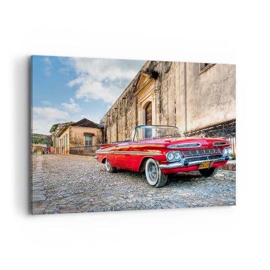 Obraz na płótnie - Kubańskie wzruszenia - 100x70cm - Motoryzacja Samochód Kuba - Nowoczesny foto obraz w ramie do salonu do sypialni ARTTOR ARTTOR