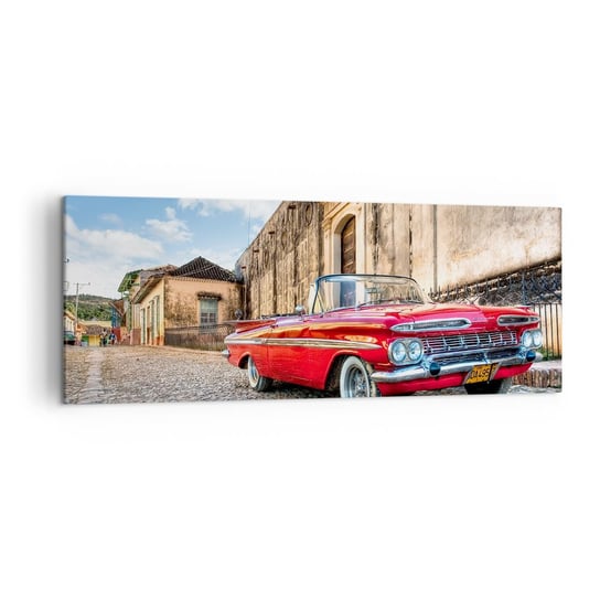 Obraz na płótnie - Kubańskie wzruszenia - 140x50cm - Motoryzacja Samochód Kuba - Nowoczesny Canvas obraz do salonu do sypialni ARTTOR ARTTOR