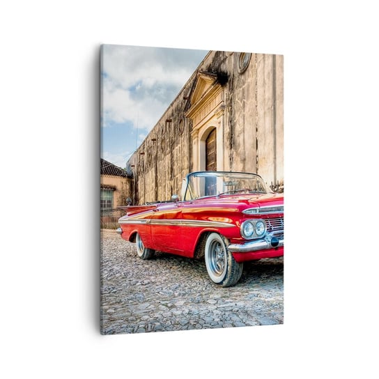 Obraz na płótnie - Kubańskie wzruszenia - 50x70cm - Motoryzacja Samochód Kuba - Nowoczesny Canvas obraz do salonu do sypialni ARTTOR ARTTOR