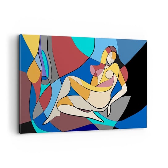 Obraz na płótnie - Kubistyczny akt - 120x80cm - Kubizm Nowoczesny Kobieta - Nowoczesny obraz na ścianę do salonu do sypialni ARTTOR ARTTOR