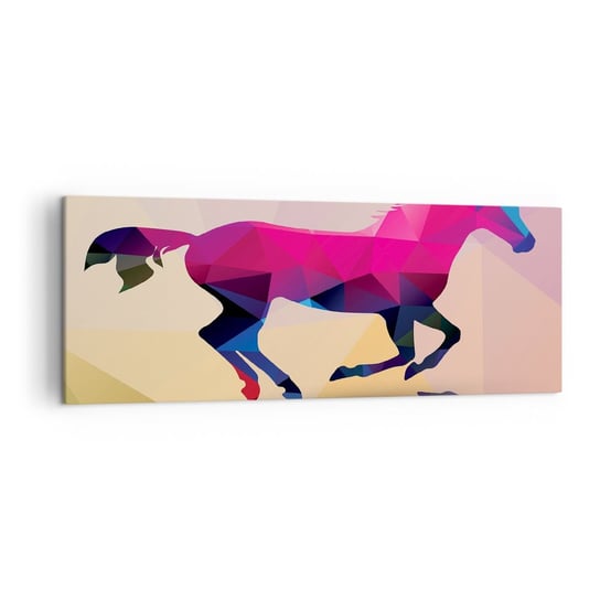 Obraz na płótnie - Kubizm wciąż żywy - 140x50cm - Zwierzęta Koń Figura Geometryczna - Nowoczesny Canvas obraz do salonu do sypialni ARTTOR ARTTOR