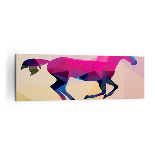 Obraz na płótnie - Kubizm wciąż żywy - 160x50cm - Zwierzęta Koń Figura Geometryczna - Nowoczesny foto obraz w ramie do salonu do sypialni ARTTOR ARTTOR