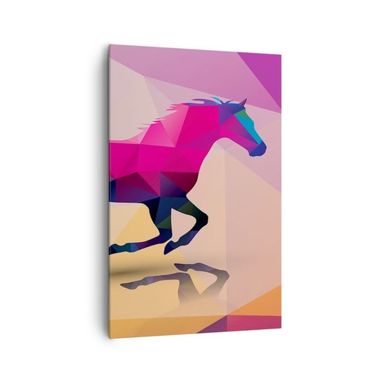 Obraz na płótnie - Kubizm wciąż żywy - 80x120cm - Zwierzęta Koń Figura Geometryczna - Nowoczesny obraz na ścianę do salonu do sypialni ARTTOR ARTTOR