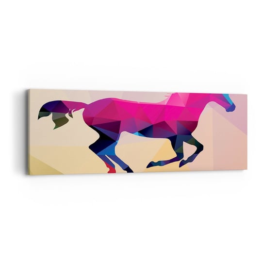 Obraz na płótnie - Kubizm wciąż żywy - 90x30cm - Zwierzęta Koń Figura Geometryczna - Nowoczesny Canvas obraz do salonu do sypialni ARTTOR ARTTOR