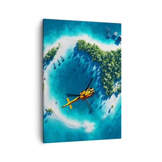 Obraz na płótnie - Kup sobie wyspę - 50x70cm - Krajobraz Wyspa Plaża - Nowoczesny Canvas obraz do salonu do sypialni ARTTOR ARTTOR