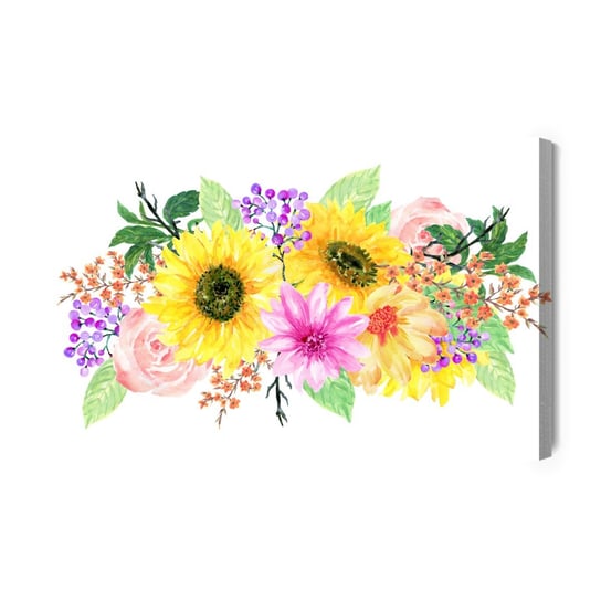 Obraz Na Płótnie Kwiatowa Kompozycja Jak Malowana Akwarelą 120x80 Inna marka